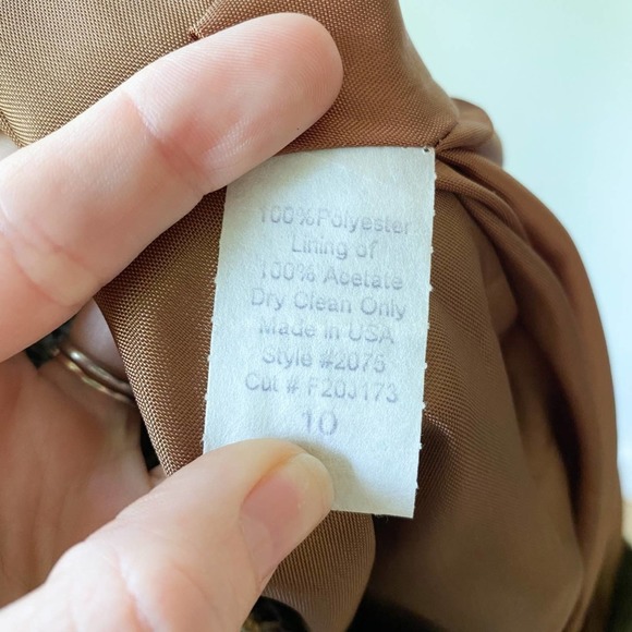 VINTAGE Women's Gold/Tan Metallic Snakeskin High Rise Midi Straight Skirt sz 10 - Picture 4 of 7